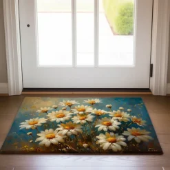 Daisy Flowers Doormat Kitchen Mat Floor Mat Non-Slip Area Rug Oil Proof Rug Indoor Outdoor Mat Bedroom Decor Bathroom Mat Entrance Rug
