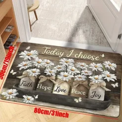 Daisy Kitchen Rugs Anti Slip Door Mats for Kitchen Floor Kitchen Rugs and Mats Non Skid Waterproof Kitchen Runner Comfort Standing Mat
