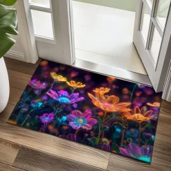 Dark Flowers Doormat Kitchen Mat Floor Mat Non-Slip Area Rug Oil Proof Rug Indoor Outdoor Mat Bedroom Decor Bathroom Mat Entrance Rug