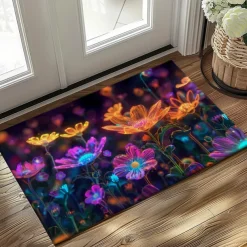 Dark Flowers Doormat Kitchen Mat Floor Mat Non-Slip Area Rug Oil Proof Rug Indoor Outdoor Mat Bedroom Decor Bathroom Mat Entrance Rug