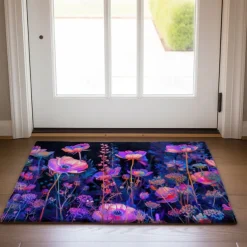 Dark Flowers Doormat Kitchen Mat Floor Mat Non-Slip Area Rug Oil Proof Rug Indoor Outdoor Mat Bedroom Decor Bathroom Mat Entrance Rug