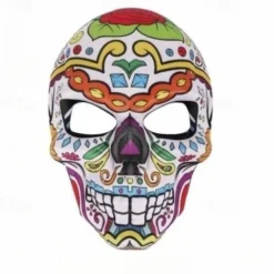 Day of The Dead Mask Sugar Skull Full Face Mask Mexican Masquerade Mask Fancy Dress Halloween Costume Accessory for Women Men Halloween Skeleton Decoration