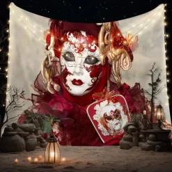 Day of the Dead Tapestry Banners Wall Hangings Skeleton Mexico Dark Punk Gothic Style Party Dorm Shooting Backgrounds Decorations Wall Door Background