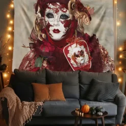 Day of the Dead Tapestry Banners Wall Hangings Skeleton Mexico Dark Punk Gothic Style Party Dorm Shooting Backgrounds Decorations Wall Door Background