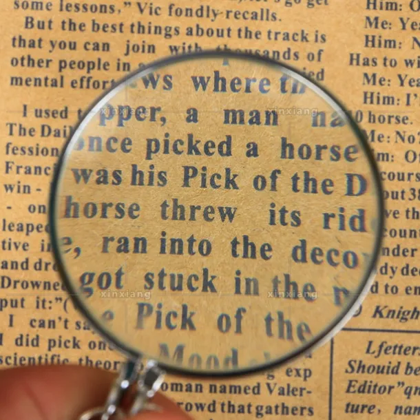 Decorative Monocle Necklace with 5x Magnifier Magnifying Glass Pendant Gold Silver Plated Chain Necklace for Women Jewelry Gift