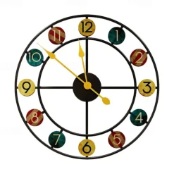 Decorative Multicolor Round Analog Metal Home Office Decor 50*50CM