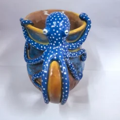 Deep Blue Octopus Mug, Resin Coffee Cup with 3D Tentacle Design, Nautical Themed Drinkware, Unique Gift for Ocean Lovers & Home Decor