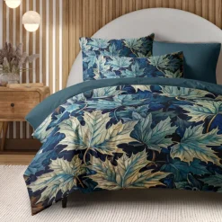 Deep Botanical Duvet Cover Set - Includes Duvet Cover and Pillowcases - Rich Plant-Inspired Design - Soft and Comfortable Fabric - Perfect for Elegant Bedroom Decor