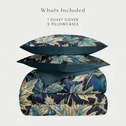 Deep Botanical Duvet Cover Set - Includes Duvet Cover and Pillowcases - Rich Plant-Inspired Design - Soft and Comfortable Fabric - Perfect for Elegant Bedroom Decor