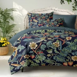 Deep Botanical Duvet Cover Set - Includes Duvet Cover and Pillowcases - Rich Plant-Inspired Design - Soft and Comfortable Fabric - Perfect for Elegant Bedroom Decor