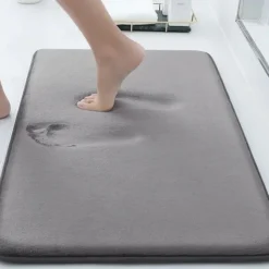 Deep Gray Bath Mat,Memory Foam Bathroom Rugs Modern Bathroom Rug Indoor Carpet Non-Slip Absorbent Bathtub Mat, For Home Shower Room Decor