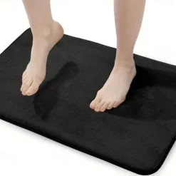 Deep Gray Bath Mat,Memory Foam Bathroom Rugs Modern Bathroom Rug Indoor Carpet Non-Slip Absorbent Bathtub Mat, For Home Shower Room Decor