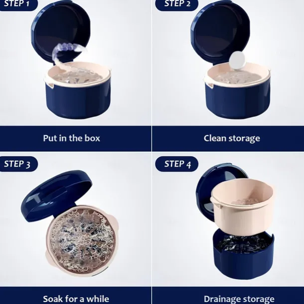 Denture Case, Denture Box, Retainer Holder Box, Denture Storage Case