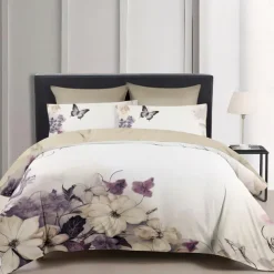 Designer Floral Pattern Duvet Cover Set Comforter Set 3-Piece Luxury Weighted Cotton Bedding Set Home Decor Gift King Queen Duvet Cover