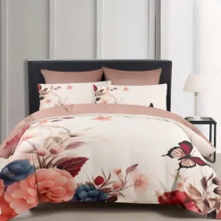 Designer Floral Pattern Duvet Cover Set Comforter Set 3-Piece Luxury Weighted Cotton Bedding Set Home Decor Gift King Queen Duvet Cover