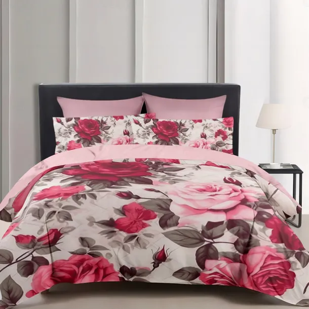 Designer Roses Floral Pattern Duvet Cover Set Comforter Set 3-Piece Luxury Weighted Cotton Bedding Set Home Decor Gift King Queen Duvet Cover