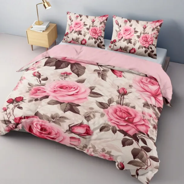 Designer Roses Floral Pattern Duvet Cover Set Comforter Set 3-Piece Luxury Weighted Cotton Bedding Set Home Decor Gift King Queen Duvet Cover