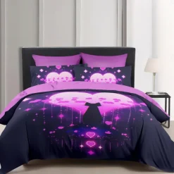 Designer Cat Heart Pet Portrait Pattern Duvet Cover Set Comforter Set Soft 3-Piece Luxury Cotton Bedding Set Home Decor Gift King Queen Duvet Cover