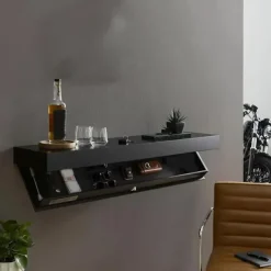 Designer Shelves with Compartments, Hidden Floating Shelves, Upgraded Concealed Compartment Storage Solutions, Wall Panel for Living Room Office, Wooden Shelf Decoration