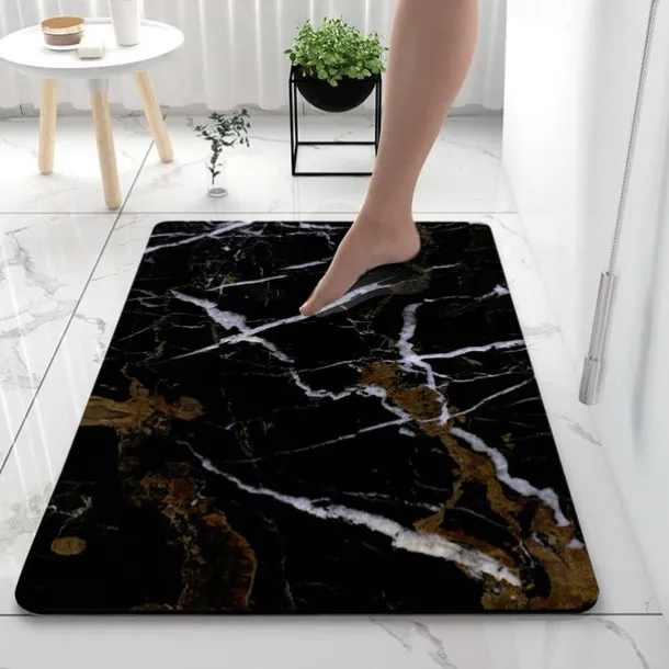Diatomaceous Earth Bath Mat Non-slip Marble Pattern Super Absorbent Bathroom Rug Door Mat New Design