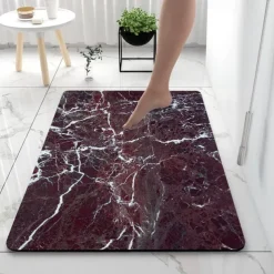 Diatomaceous Earth Bath Mat Non-slip Marble Pattern Super Absorbent Bathroom Rug Door Mat New Design