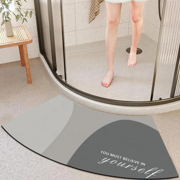 Diatomaceous Earth Bath Mat Non-slip Arcute Marble Pattern Super Absorbent Toilet Door Quick-Drying Foot Mat Entry Door Mat Non-Slip Mat