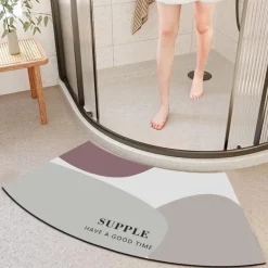 Diatomaceous Earth Bath Mat Non-slip Arcute Marble Pattern Super Absorbent Toilet Door Quick-Drying Foot Mat Entry Door Mat Non-Slip Mat