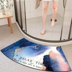 Diatomaceous Earth Bath Mat Non-slip Arcute Marble Pattern Super Absorbent Toilet Door Quick-Drying Foot Mat Entry Door Mat Non-Slip Mat