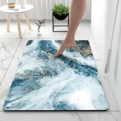 Diatomaceous Earth Bath Mat Super Absorbent Toilet Door Quick-Drying Foot Mat Entry Door Mat Non-Slip Mat