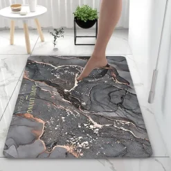 Diatomaceous Earth Bath Mat Super Absorbent Toilet Door Quick-Drying Foot Mat Entry Door Mat Non-Slip Mat