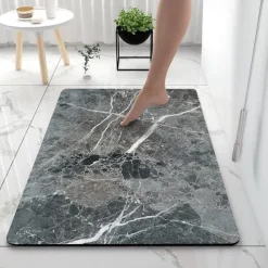 Diatomaceous Earth Bath Mat Super Absorbent Toilet Door Quick-Drying Foot Mat Entry Door Mat Non-Slip Mat