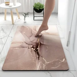 Diatomaceous Earth Bath Mat Non-slip Super Absorbent Toilet Door Quick-Drying Foot Mat Entry Door Mat Non-Slip Mat