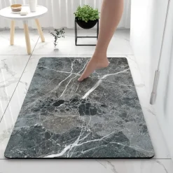 Diatomaceous Earth Bath Mat Non-slip Super Absorbent Toilet Door Quick-Drying Foot Mat Entry Door Mat Non-Slip Mat