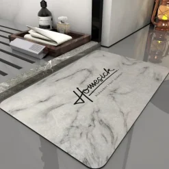 Diatomaceous Earth Bath Mat Non-slip Super Absorbent Toilet Door Quick-Drying Foot Mat Entry Door Mat Non-Slip Mat
