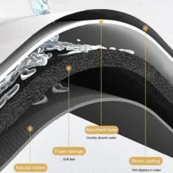 Diatomaceous Earth Bath Mat Semicircle Marble Super Absorbent Toilet Door Quick-Drying Foot Mat Entry Door Mat Non-Slip Mat