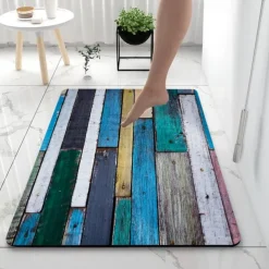 Diatomaceous Earth Bath Mat Color Stripe Pattern Super Absorbent Bathroom Rug Door Mat New Design