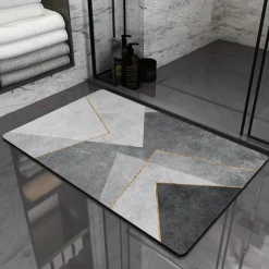 Diatomaceous Earth Bath Mat Non-slip Super Absorbent Toilet Door Quick-Drying Foot Mat Entry Door Mat Non-Slip Mat