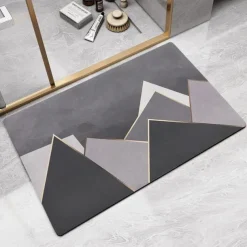 Diatomaceous Earth Bath Mat Non-slip Super Absorbent Toilet Door Quick-Drying Foot Mat Entry Door Mat Non-Slip Mat