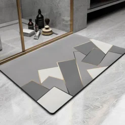 Diatomaceous Earth Bath Mat Non-slip Super Absorbent Toilet Door Quick-Drying Foot Mat Entry Door Mat Non-Slip Mat