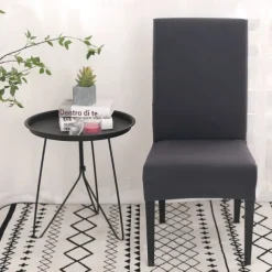 Dining Chair Cover Burgundy Stretch Chair Seat Slipcover Elastic Chair Protector For Dining Party Hotel Wedding Soft Washable