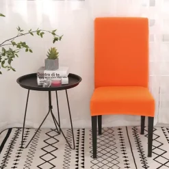 Dining Chair Cover Burgundy Stretch Chair Seat Slipcover Elastic Chair Protector For Dining Party Hotel Wedding Soft Washable