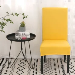 Dining Chair Cover Burgundy Stretch Chair Seat Slipcover Elastic Chair Protector For Dining Party Hotel Wedding Soft Washable