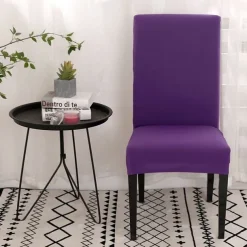 Dining Chair Cover Burgundy Stretch Chair Seat Slipcover Elastic Chair Protector For Dining Party Hotel Wedding Soft Washable