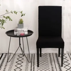 Dining Chair Cover Burgundy Stretch Chair Seat Slipcover Elastic Chair Protector For Dining Party Hotel Wedding Soft Washable