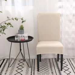 Dining Chair Cover Burgundy Stretch Chair Seat Slipcover Elastic Chair Protector For Dining Party Hotel Wedding Soft Washable