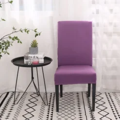 Dining Chair Cover Burgundy Stretch Chair Seat Slipcover Elastic Chair Protector For Dining Party Hotel Wedding Soft Washable