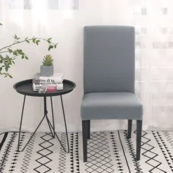 Dining Chair Cover Burgundy Stretch Chair Seat Slipcover Elastic Chair Protector For Dining Party Hotel Wedding Soft Washable