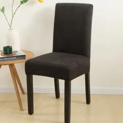 Dining Chair Cover Burgundy Farmhouse Stretch Chair Seat Slipcover Spandex Washable Cover Kitchen Protector for Dining Room Wedding Ceremony Durable