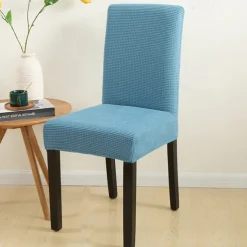 Dining Chair Cover Burgundy Farmhouse Stretch Chair Seat Slipcover Spandex Washable Cover Kitchen Protector for Dining Room Wedding Ceremony Durable