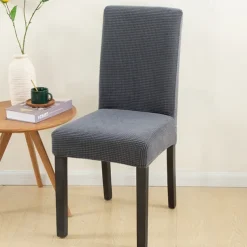 Dining Chair Cover Burgundy Farmhouse Stretch Chair Seat Slipcover Spandex Washable Cover Kitchen Protector for Dining Room Wedding Ceremony Durable